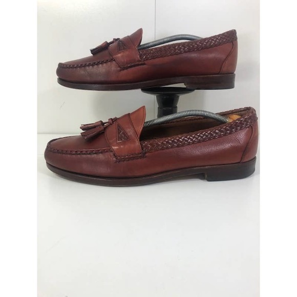 Allen Edmonds Maxfield Slip-On Tassel Loafers Brown Leather Men\'s US 12 D main image 5